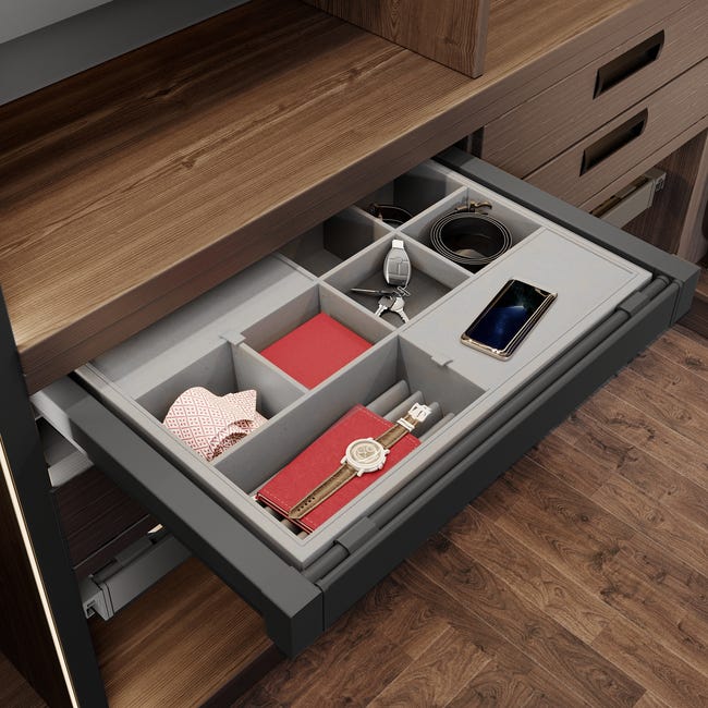 Szuflada z organizatorem do korpusu 80 cm antracyt Elite GTV