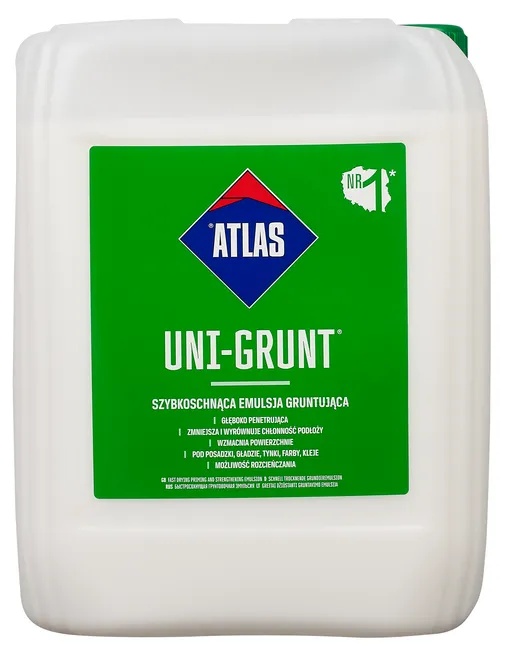 Szybkoschnąca emulsja gruntująca Uni-Grunt 10 litrów Atlas