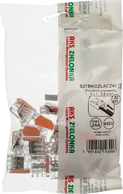 Szybkozłączka 1 - 2.5 mm2 20 szt. AKS ZIELONKA