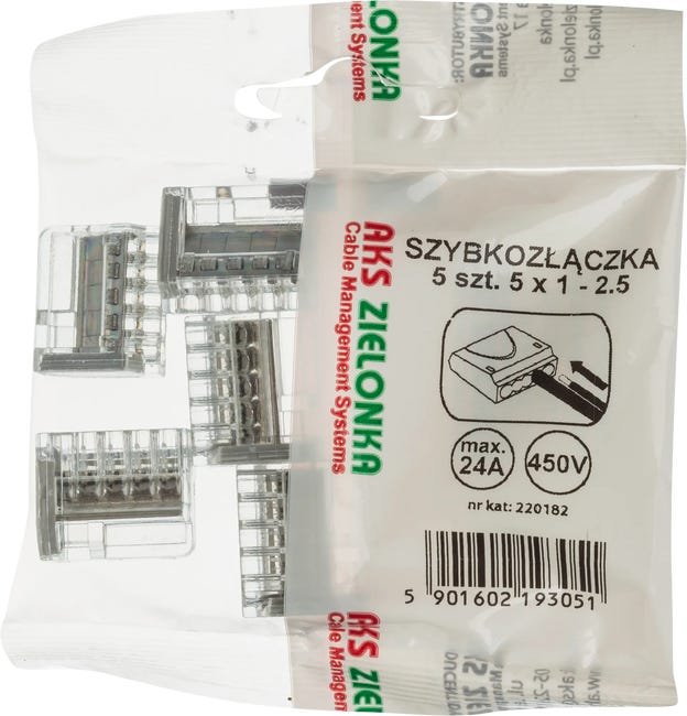 Szybkozłączka 5 x 2.5 mm 220182 5 szt. AKS ZIELONKA