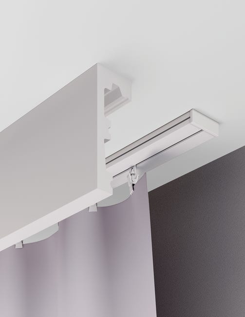 Szyna sufitowa 1-torowa 160 cm z żabkami PVC Karten
