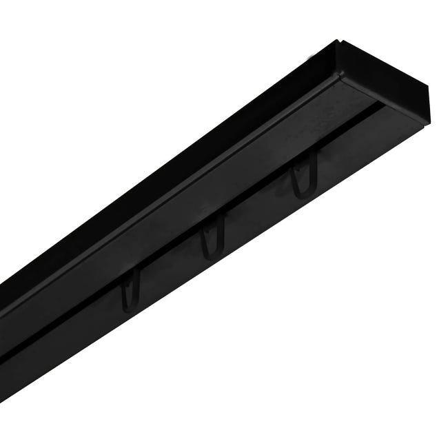 Szyna sufitowa 1-torowa czarna 120 cm z akcesoriami PVC