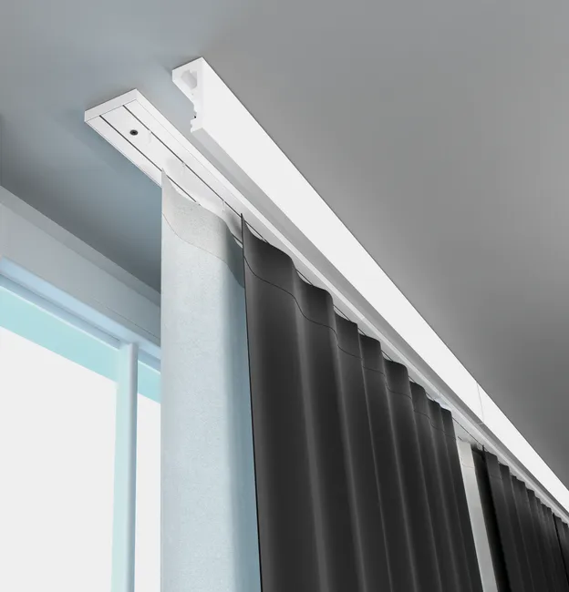 Szyna sufitowa 2-torowa biała 120 cm z akcesoriami PVC