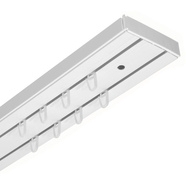 Szyna sufitowa 2-torowa biała 200 cm z akcesoriami PVC