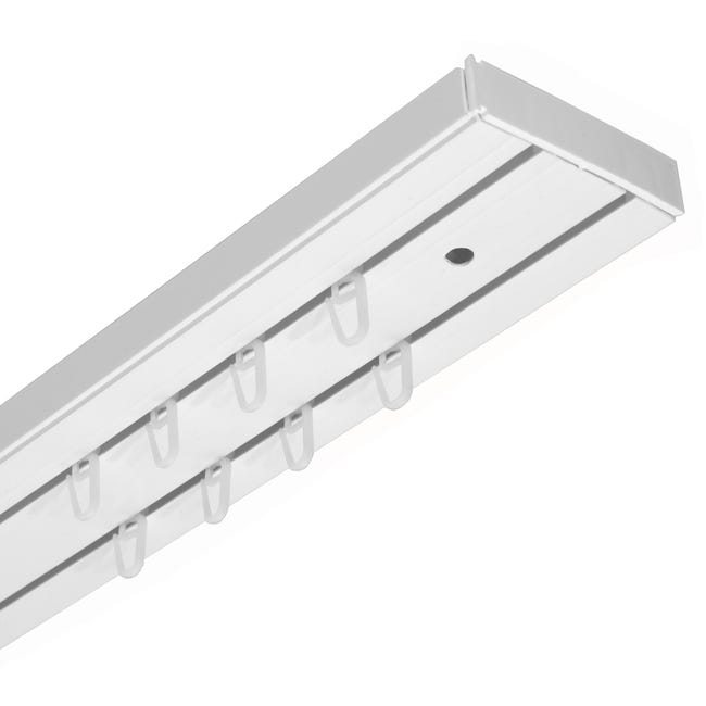 Szyna sufitowa 2-torowa biała 300 cm z akcesoriami PVC