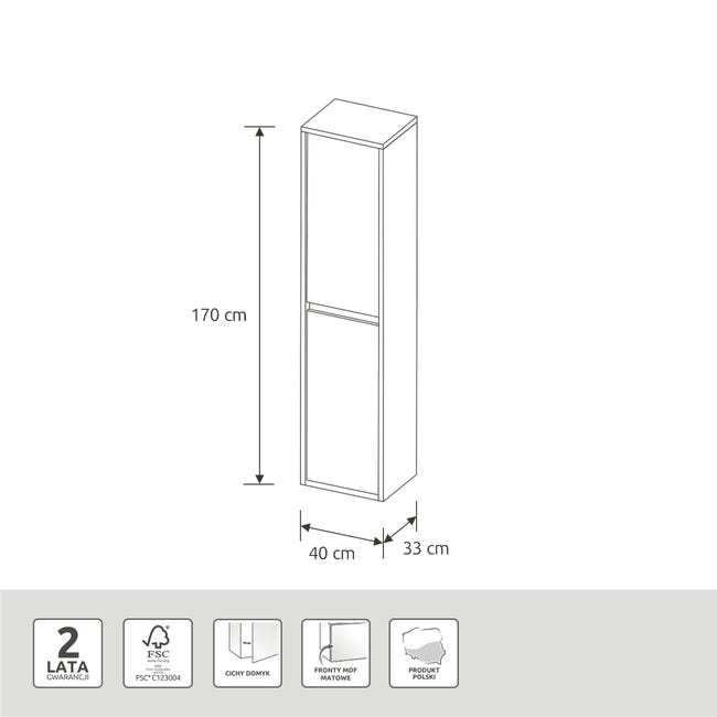 Słupek Hampton Concrete 40 x 170 x 33 Comad
