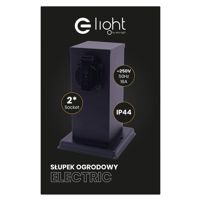 Słupek ogrodowy Lectric czarny IP44 20 cm