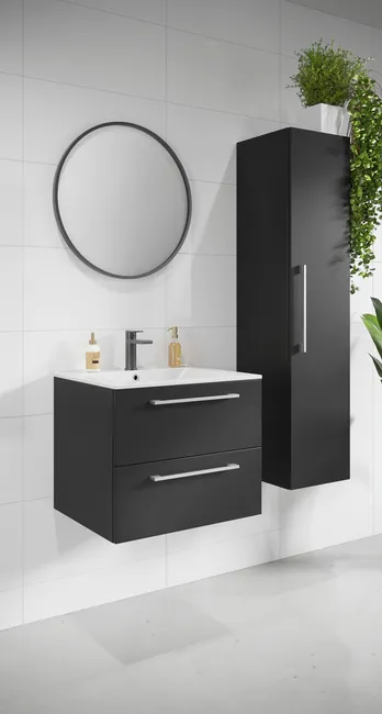 Słupek łazienkowy Intenso czarny mat 33 x 140 Sensea