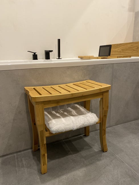 Taboret łazienkowy Bambus Evg Trade