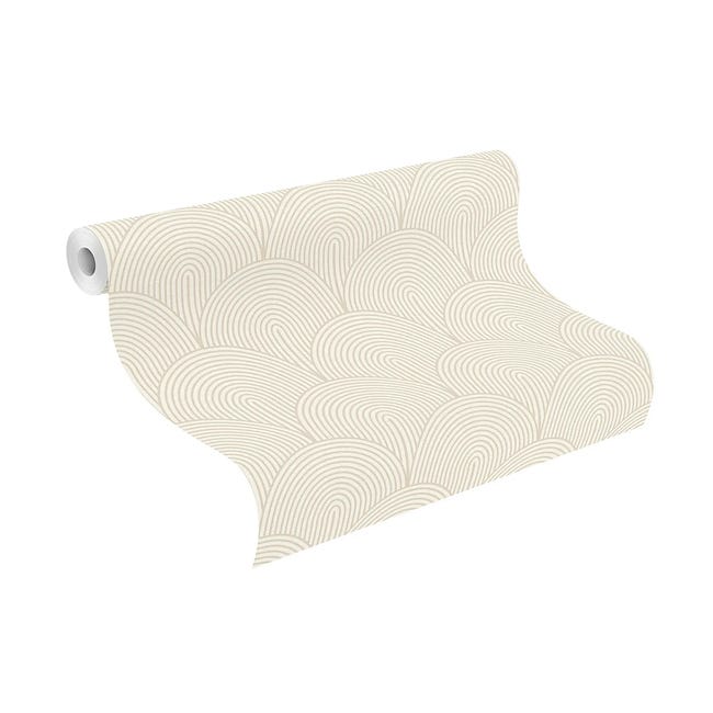 Tapeta 3D 689716 kremowa winylowa na flizelinie