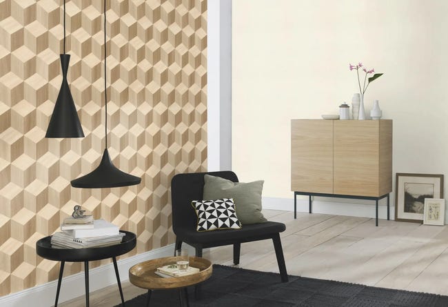 Tapeta 3D 833737 beżowa winylowa na flizelinie