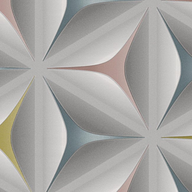 Tapeta 3D Geometric szara winylowa na flizelinie