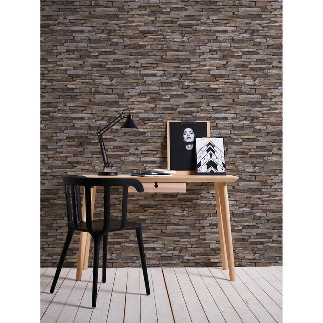 Tapeta 3D Kamienie brązowa imitacja kamienia winylowa na flizelinie