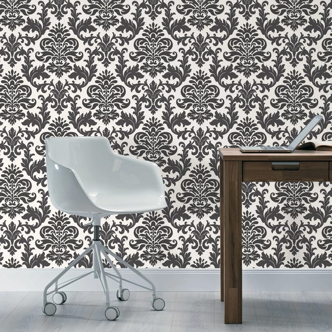 Tapeta Barok 278507 biało-czarna papierowa