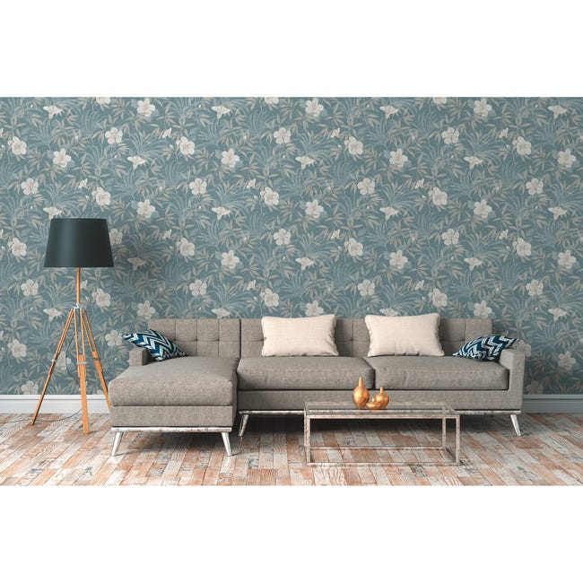 Tapeta Cuba 380285 niebieska winylowa na flizelinie