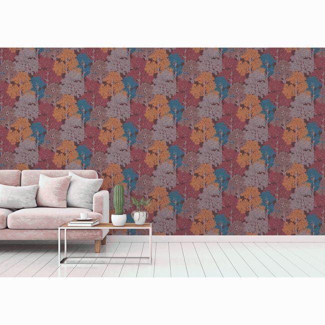 Tapeta Floral Impression 377533 bordowa winylowa na flizelinie