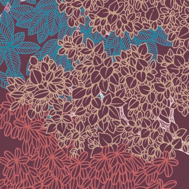 Tapeta Floral Impression 377533 bordowa winylowa na flizelinie