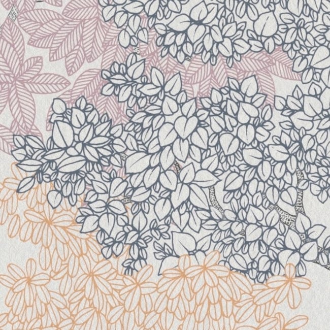 Tapeta Floral Impression 377534 beżowo-niebieska winylowa na flizelinie
