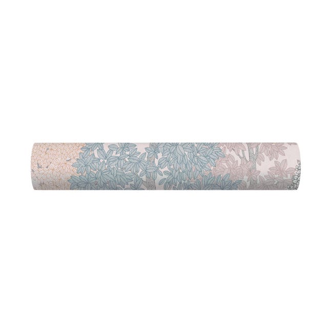 Tapeta Floral Impression 377534 beżowo-niebieska winylowa na flizelinie
