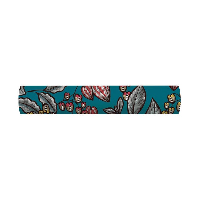 Tapeta Floral Impression 377542 zielona morska winylowa na flizelinie