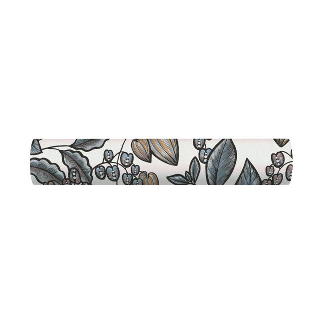 Tapeta Floral Impression 377548 biało-niebieska winylowa na flizelinie