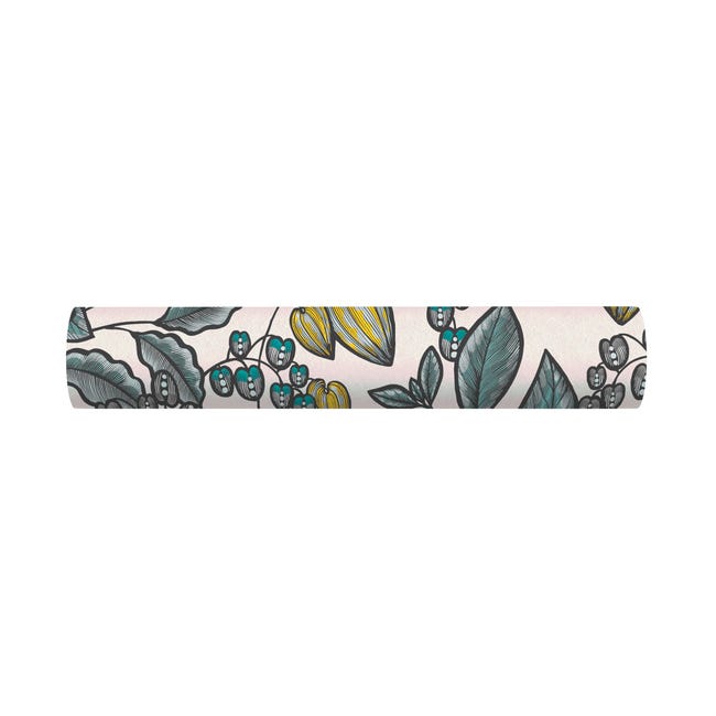 Tapeta Floral Impression 377551 biało-turkusowa winylowa na flizelinie