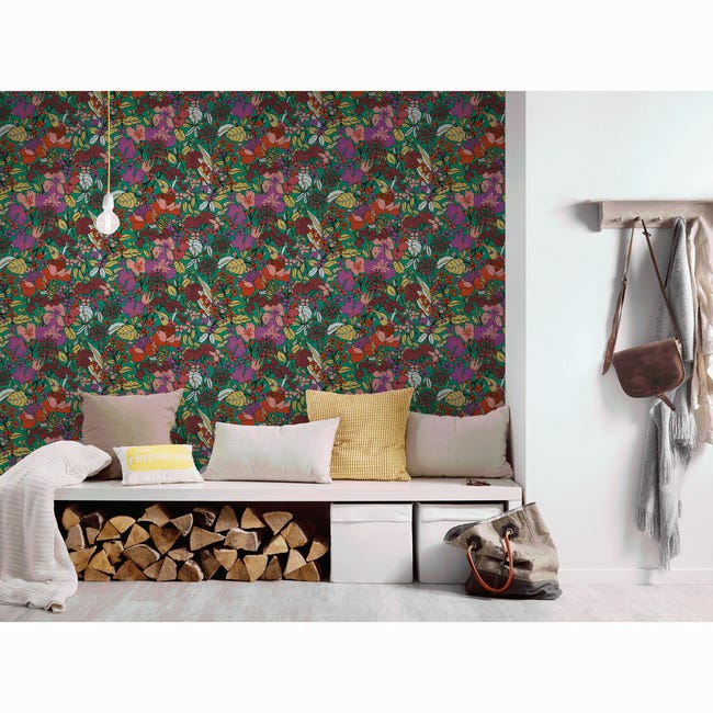 Tapeta Floral Impression 377561 zielona winylowa na flizelinie