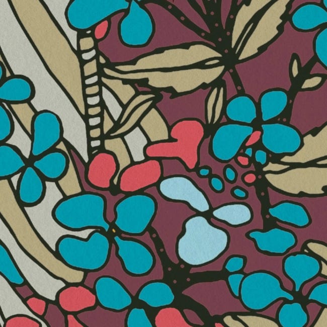 Tapeta Floral Impression 377563 bordowa winylowa na flizelinie