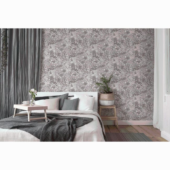 Tapeta Floral Impression 377565 różowa winylowa na flizelinie
