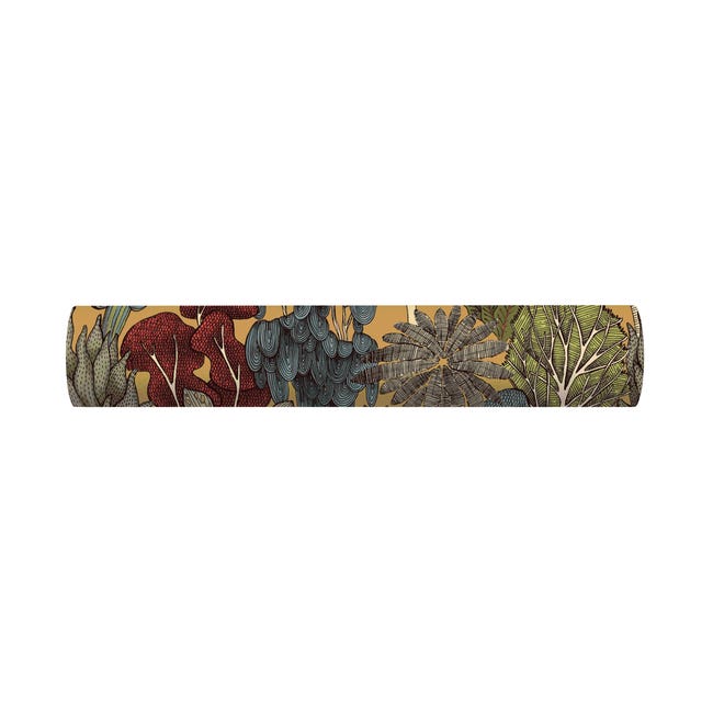 Tapeta Floral Impression 377571 musztardowa winylowa na flizelinie