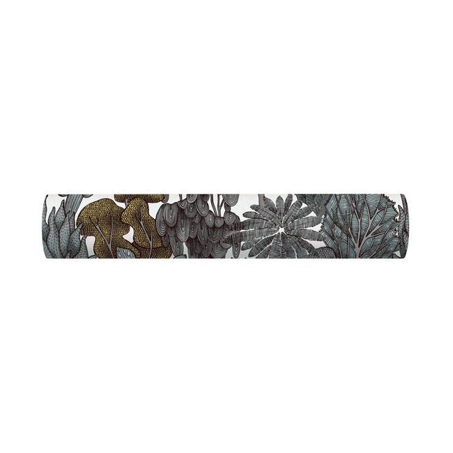 Tapeta Floral Impression 377573 zielono-niebieska winylowa na flizelinie