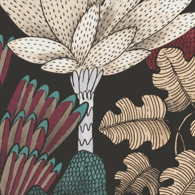 Tapeta Floral Impression 377576 brązowo-zielona winylowa na flizelinie
