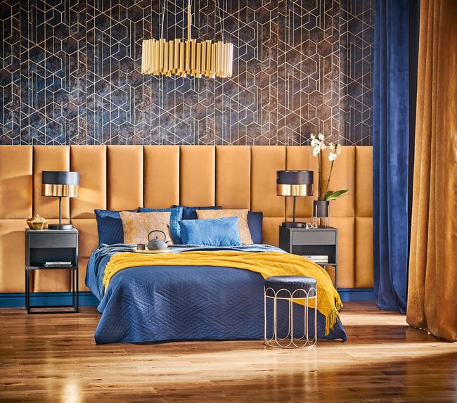 Tapeta Geo niebieska imitacja marmuru winylowa na flizelinie