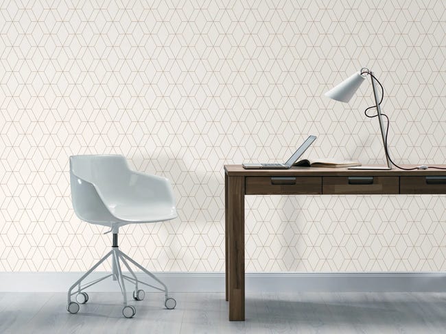 Tapeta Geometryczna 278613 biała papierowa