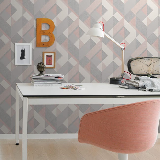 Tapeta Geometryczna 278828 różowa papierowa