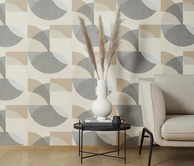 Tapeta Giraha beżowa winylowa na flizelinie