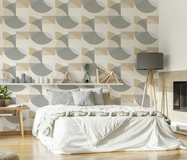 Tapeta Giraha beżowa winylowa na flizelinie