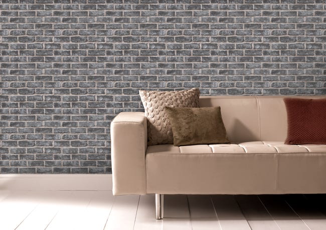 Tapeta Grey Brick 3D szara imitacja cegły winylowa na flizelinie Inspire