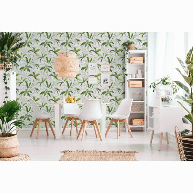 Tapeta Jungle Chic 377041 jasnozielona winylowa na flizelinie