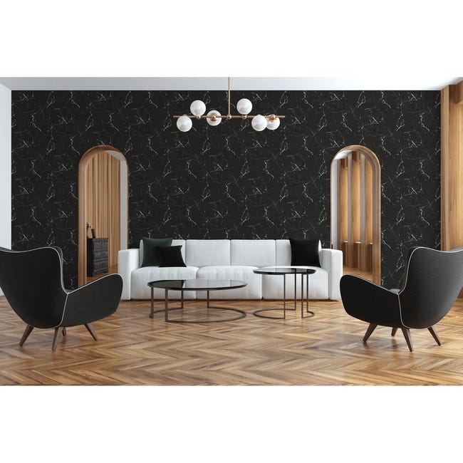 Tapeta Metropolitan 378552 czarna winylowa na flizelinie