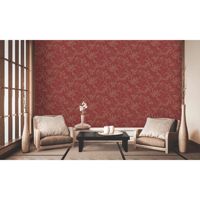Tapeta Metropolitan 378671 bordowa winylowa na flizelinie