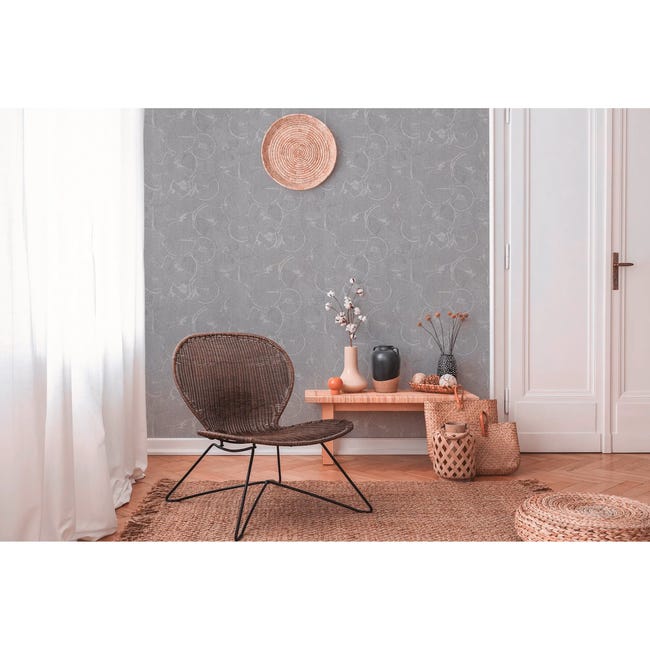 Tapeta Metropolitan 379002 szara winylowa na flizelinie