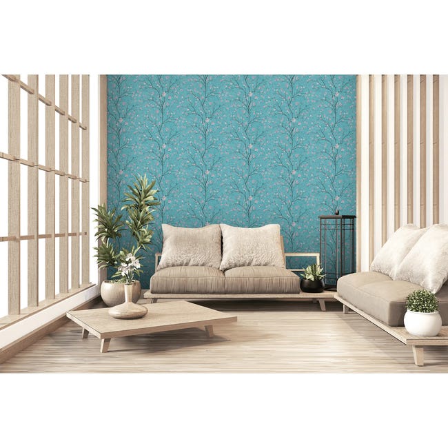 Tapeta Metropolitan 379123 niebieska winylowa na flizelinie