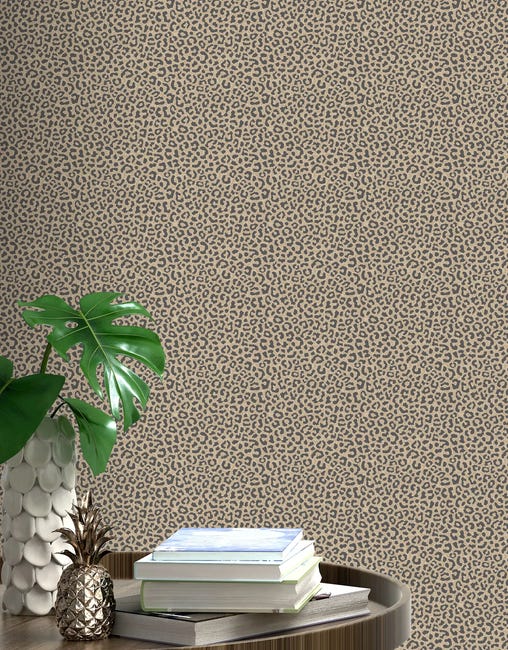 Tapeta Panterka w cętki 215618 brązowa papierowa