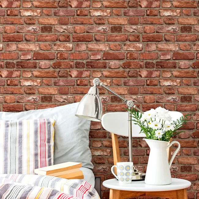 Tapeta Vintage Brick 3D czerwona imitacja cegły winylowa na flizelinie