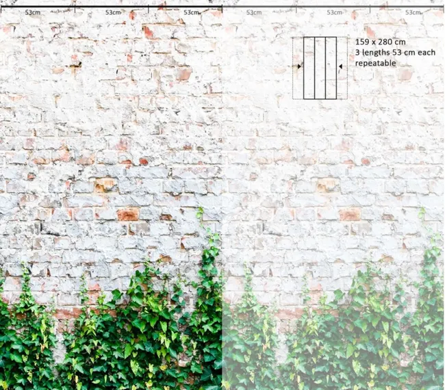 Tapeta panoramiczna Biała Cegła 159 x 280 cm