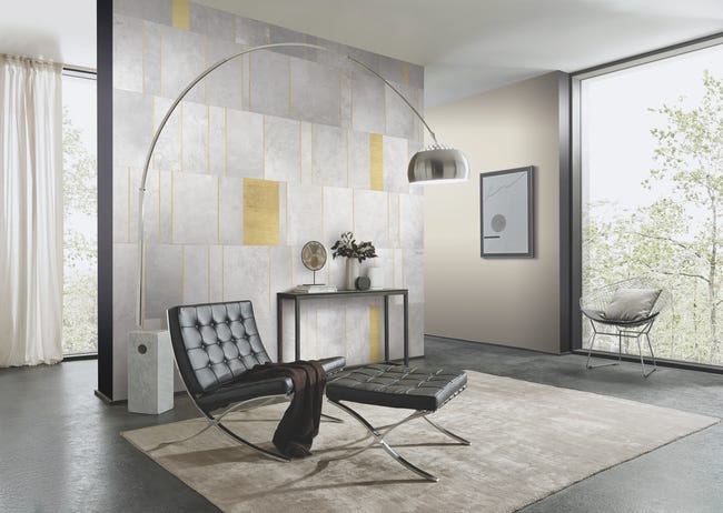Tapeta panoramiczna Kamień czarno-złoty 350 x 280 cm