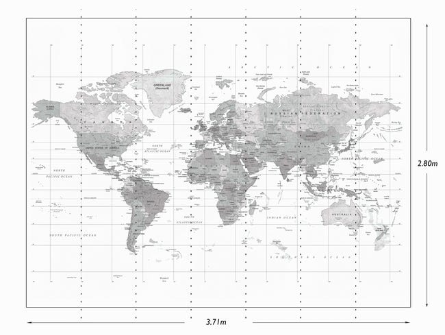 Tapeta panoramiczna Mapa Świata 371 x 280 cm