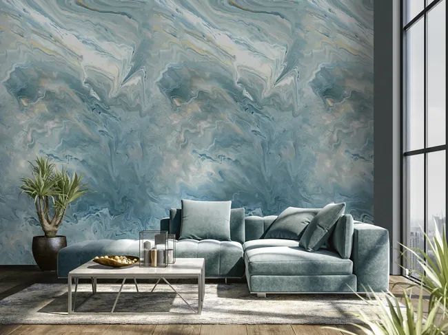 Tapeta panoramiczna Marble marmur niebieski 159 x 280 cm