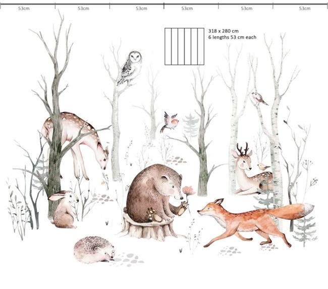 Tapeta panoramiczna dziecięca In the Forest 318 x 280 cm